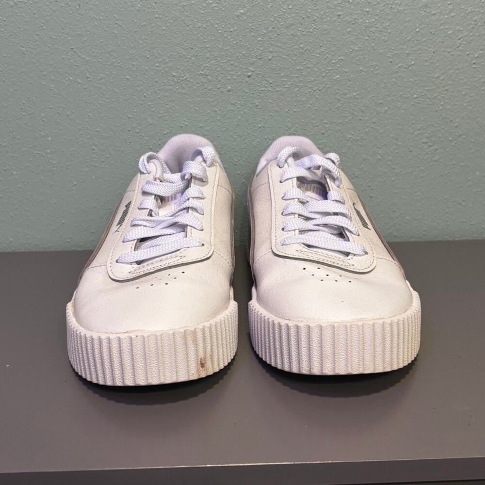 PUMA Carina 2.0 Women's Size 7 Sneakers White Leather Shoes #370325-02 - Picture 2 of 8